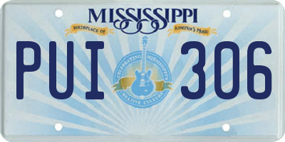 MS license plate PUI306