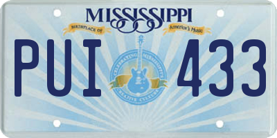 MS license plate PUI433