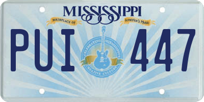 MS license plate PUI447