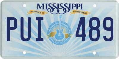 MS license plate PUI489