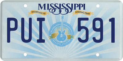 MS license plate PUI591
