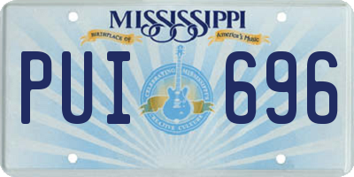 MS license plate PUI696