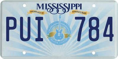 MS license plate PUI784