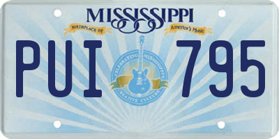 MS license plate PUI795