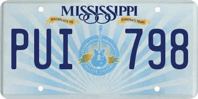MS license plate PUI798