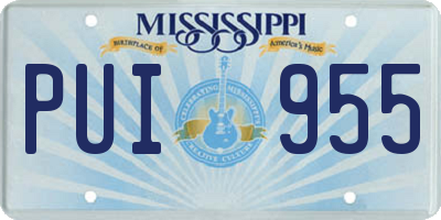 MS license plate PUI955