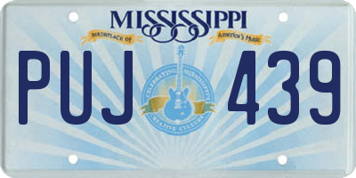 MS license plate PUJ439