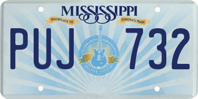 MS license plate PUJ732