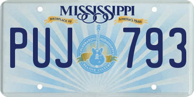 MS license plate PUJ793