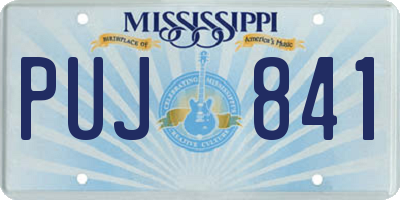 MS license plate PUJ841