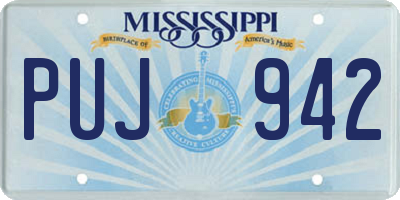 MS license plate PUJ942