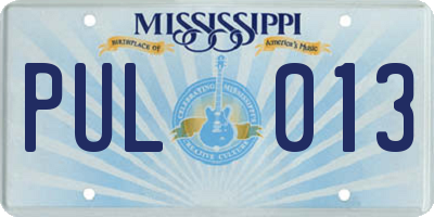 MS license plate PUL013
