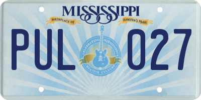 MS license plate PUL027