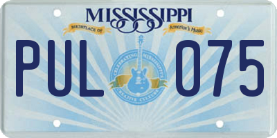 MS license plate PUL075