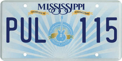 MS license plate PUL115