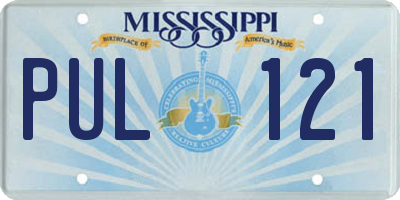 MS license plate PUL121