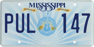 MS license plate PUL147