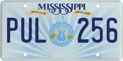 MS license plate PUL256