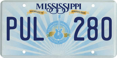 MS license plate PUL280