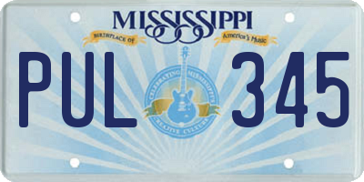 MS license plate PUL345