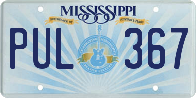 MS license plate PUL367
