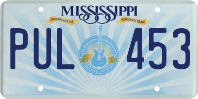 MS license plate PUL453