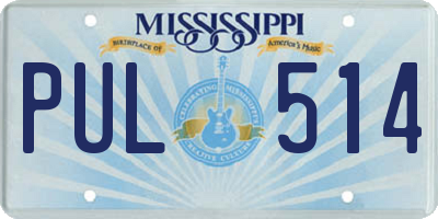 MS license plate PUL514