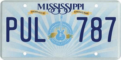 MS license plate PUL787