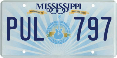 MS license plate PUL797