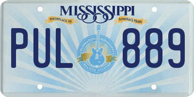 MS license plate PUL889