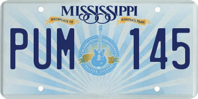 MS license plate PUM145