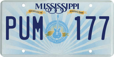 MS license plate PUM177