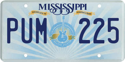 MS license plate PUM225