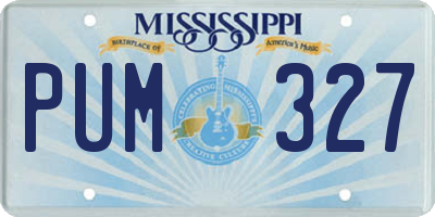 MS license plate PUM327