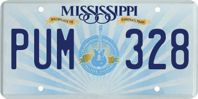 MS license plate PUM328