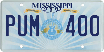 MS license plate PUM400
