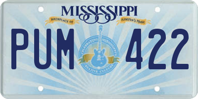 MS license plate PUM422
