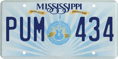 MS license plate PUM434