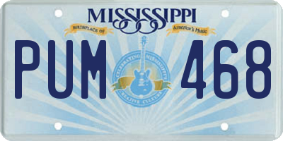 MS license plate PUM468