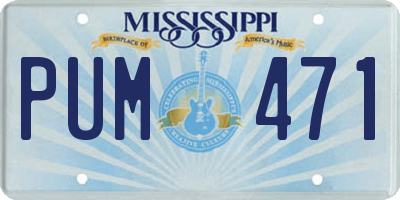 MS license plate PUM471