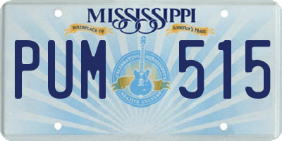 MS license plate PUM515