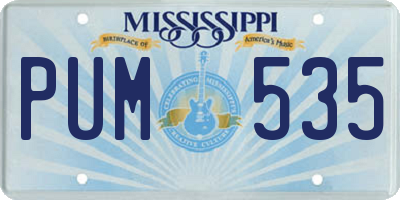 MS license plate PUM535