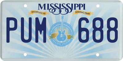 MS license plate PUM688