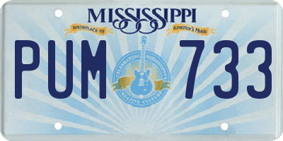 MS license plate PUM733