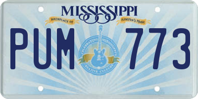 MS license plate PUM773