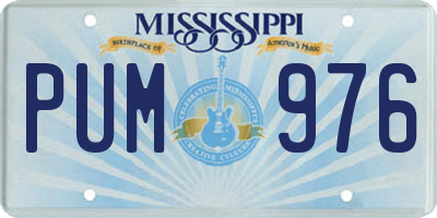 MS license plate PUM976