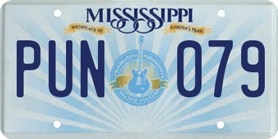 MS license plate PUN079