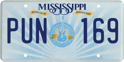 MS license plate PUN169