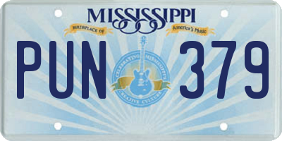 MS license plate PUN379