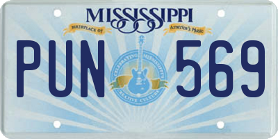 MS license plate PUN569